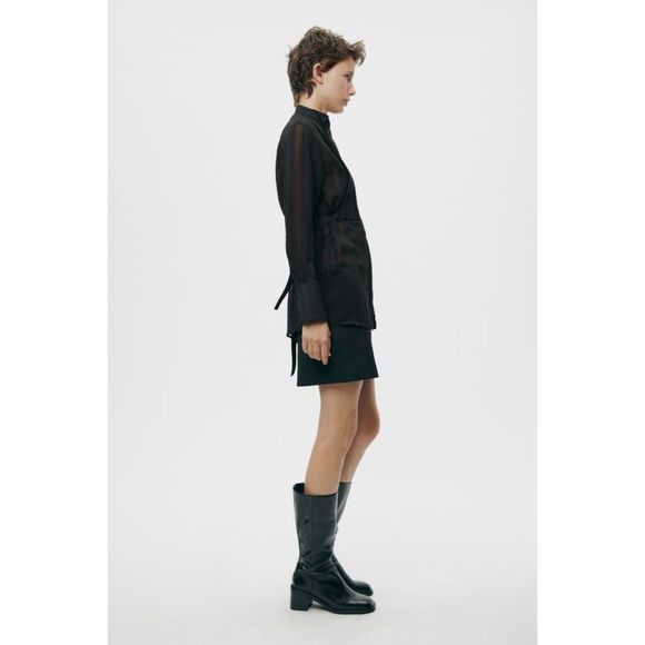 ZARA PLEATED YOKE SHIRT ZW COLLECTION - Picture 3 of 13